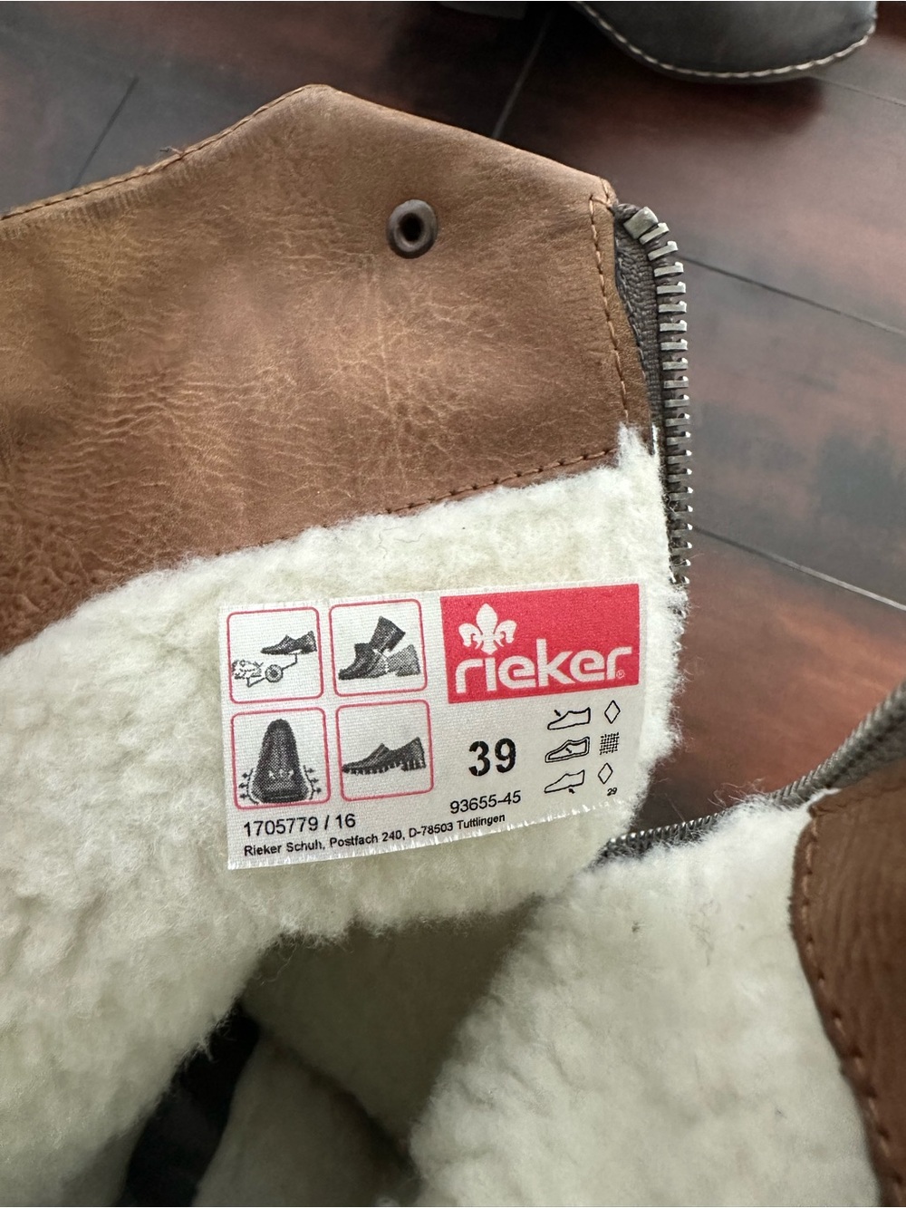 Size 8 (EU 39) Rieker 93655-45 Women’s Slouch Riding Winter Boots Faux Fur - Picture 11 of 11